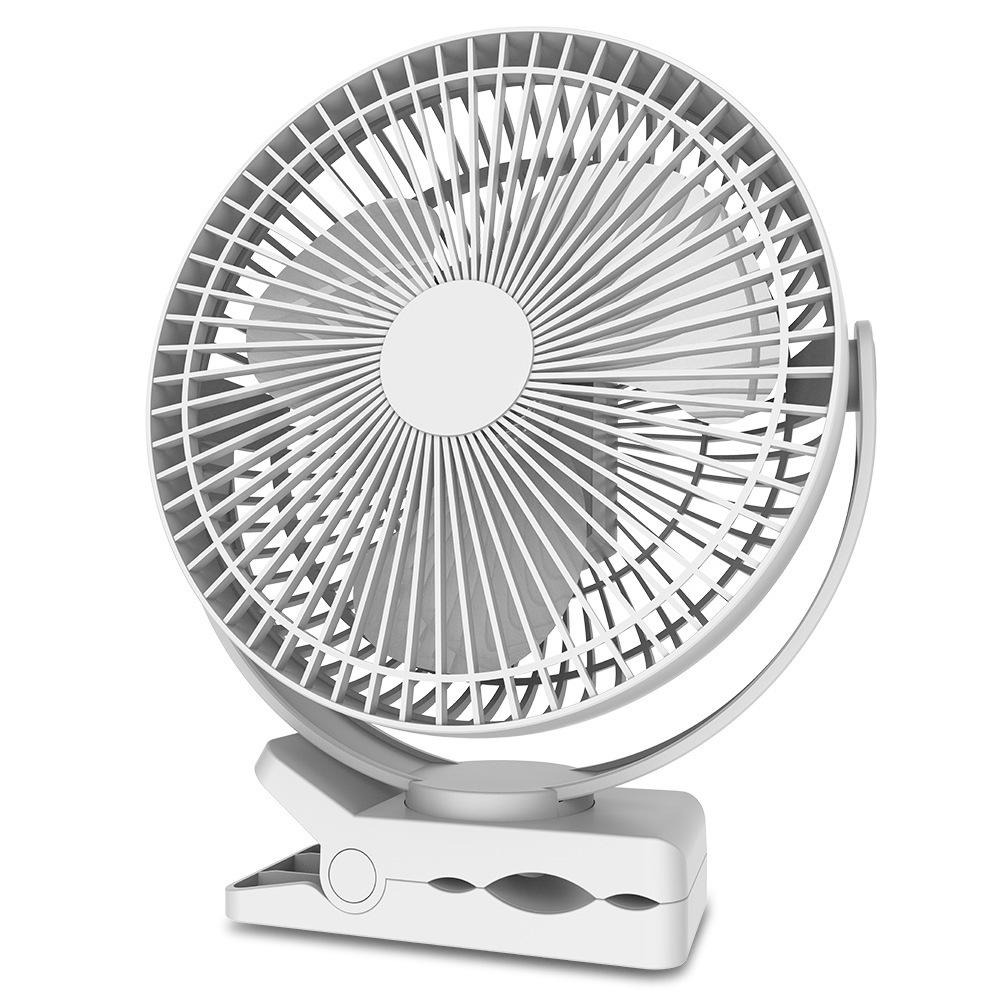 Ventilador portátil recargable de 8 pulgadas con clip, 4 velocidades, potente flujo de aire, ideal para escritorio, golf, gimnasio, viajes y camping. Batería de 10000 mAh. Funciona con pilas.