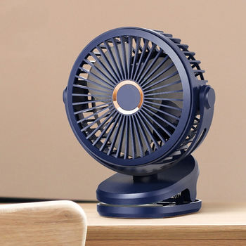 Ventilador portátil recargable de 8 pulgadas con clip, 4 velocidades, potente flujo de aire, ideal para escritorio, golf, gimnasio, viajes y camping. Batería de 10000 mAh. Funciona con pilas.