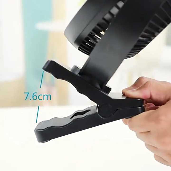 Ventilador portátil recargable de 8 pulgadas con clip, 4 velocidades, potente flujo de aire, ideal para escritorio, golf, gimnasio, viajes y camping. Batería de 10000 mAh. Funciona con pilas.