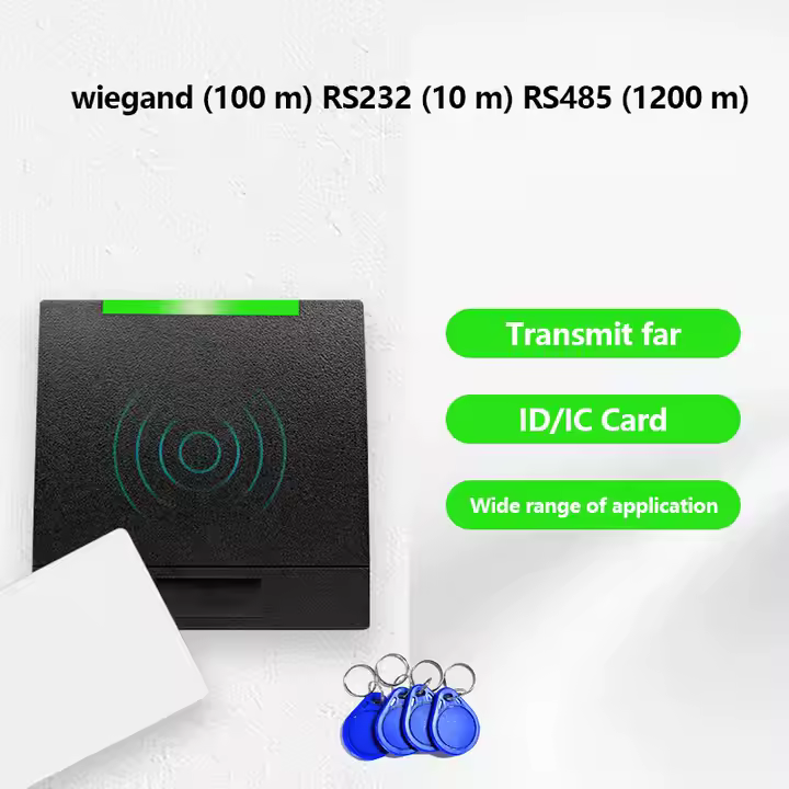 Negro ABS plástico impermeable NFC Wiegand 24/36 13,56 Mhz tarjeta IC RFID lector de tarjetas de Control de acceso inteligente