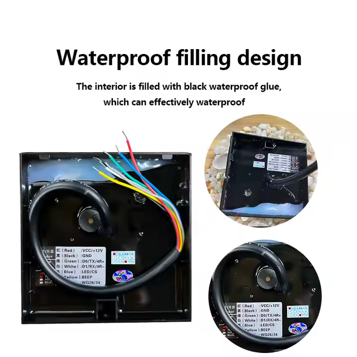 Negro ABS plástico impermeable NFC Wiegand 24/36 13,56 Mhz tarjeta IC RFID lector de tarjetas de Control de acceso inteligente