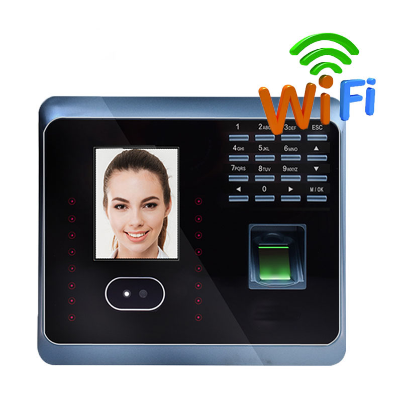 Terminal de asistencia de tiempo de reconocimiento facial biométrico inalámbrico WIFI reloj de tiempo facial máquina de asistencia de tiempo de huella dactilar de empleado  + aplicativo 
